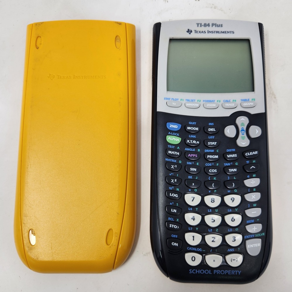 Texas Instruments TI-84 Plus Graphing Calculator Yellow School Property Tested